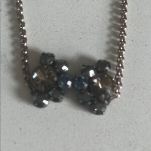 Chic Silver and Blue Gemstone Necklace